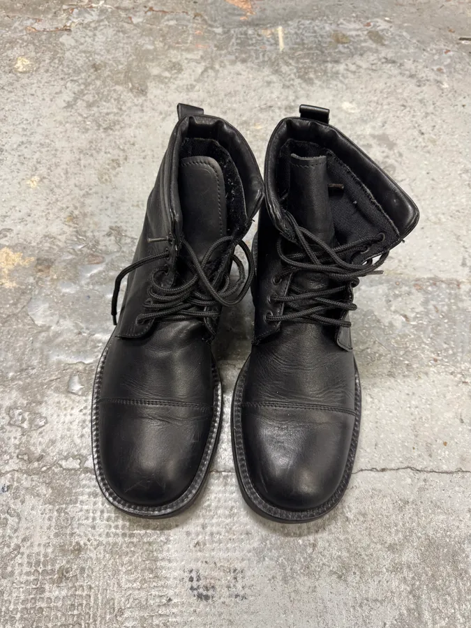 Versace Black Leather High Boots - Image 3