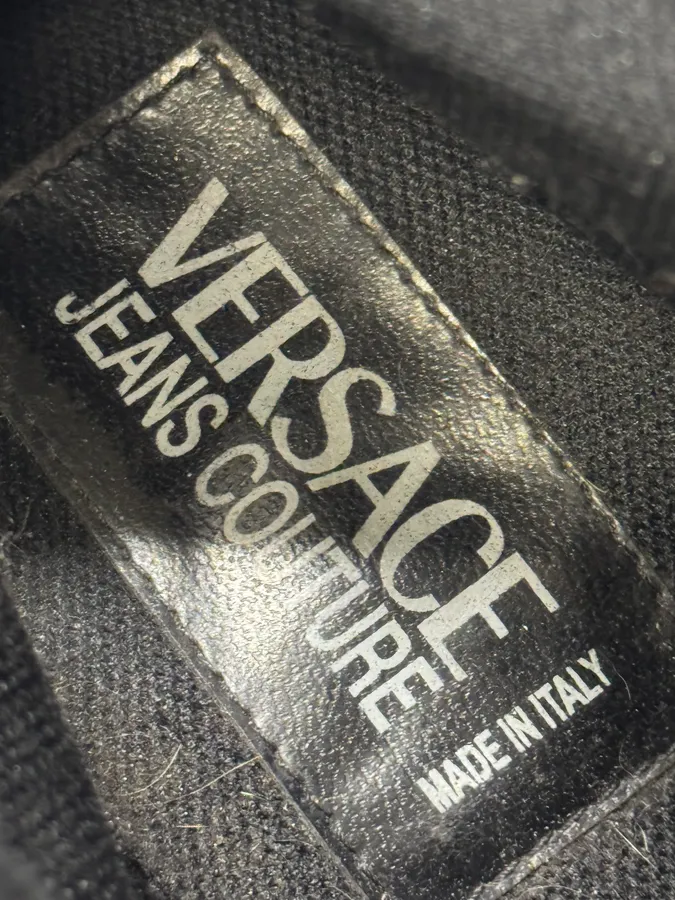 Versace Black Leather High Boots - Image 8