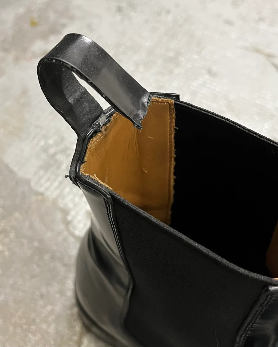 Versace Black Minimalist Leather Boots - Image 11