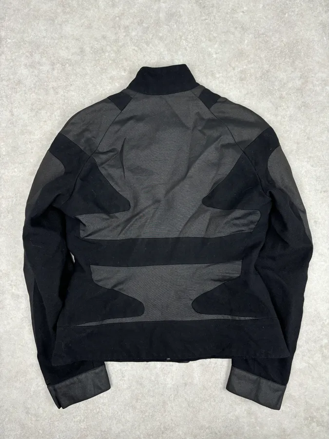 Versace Geometrical Grey & Black Biker Jacket - Image 5
