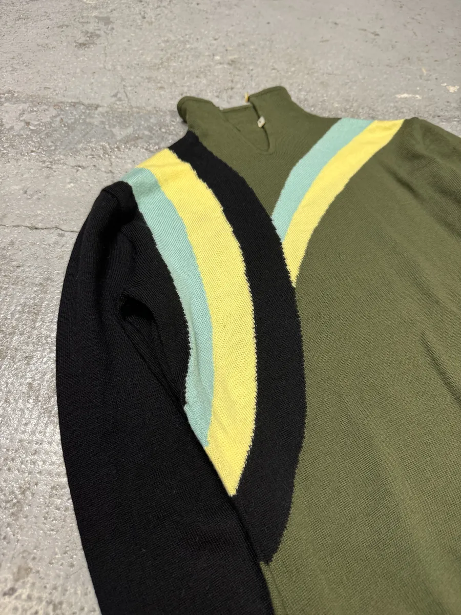 Versace Green Spiral Turtleneck Sweater - Image 6