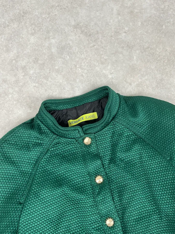 Versace Italian Green Bomber Royal Jacket - Image 6