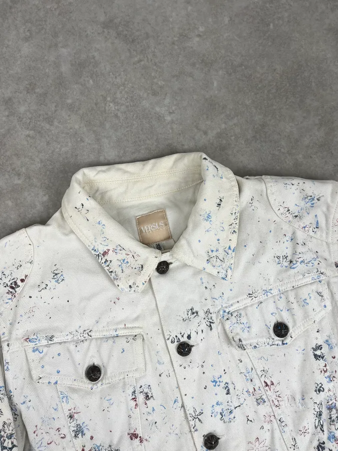 Versace Royal Erased White Denim Jacket - Image 5
