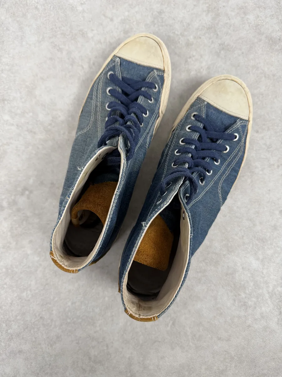 Visvim Skagway High Blue Japanese Denim Sneakers - Image 3
