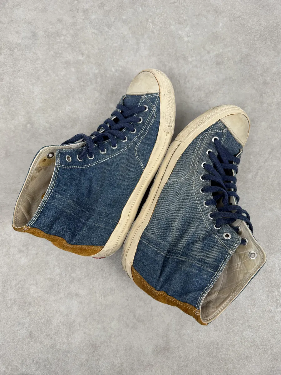 Visvim Skagway High Blue Japanese Denim Sneakers - Image 6
