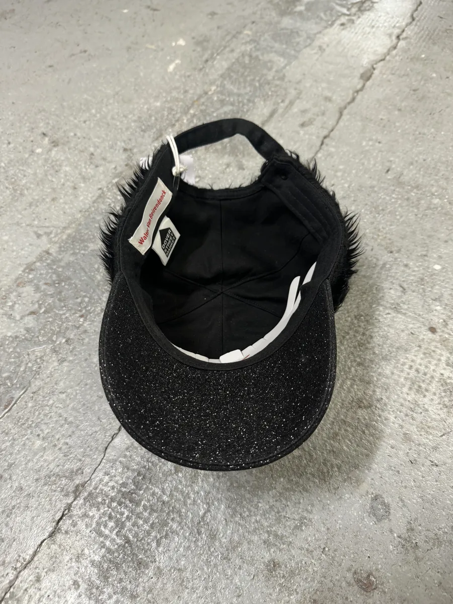 Walter Van Beirendonck Black Plushed Wild Cap - Image 12
