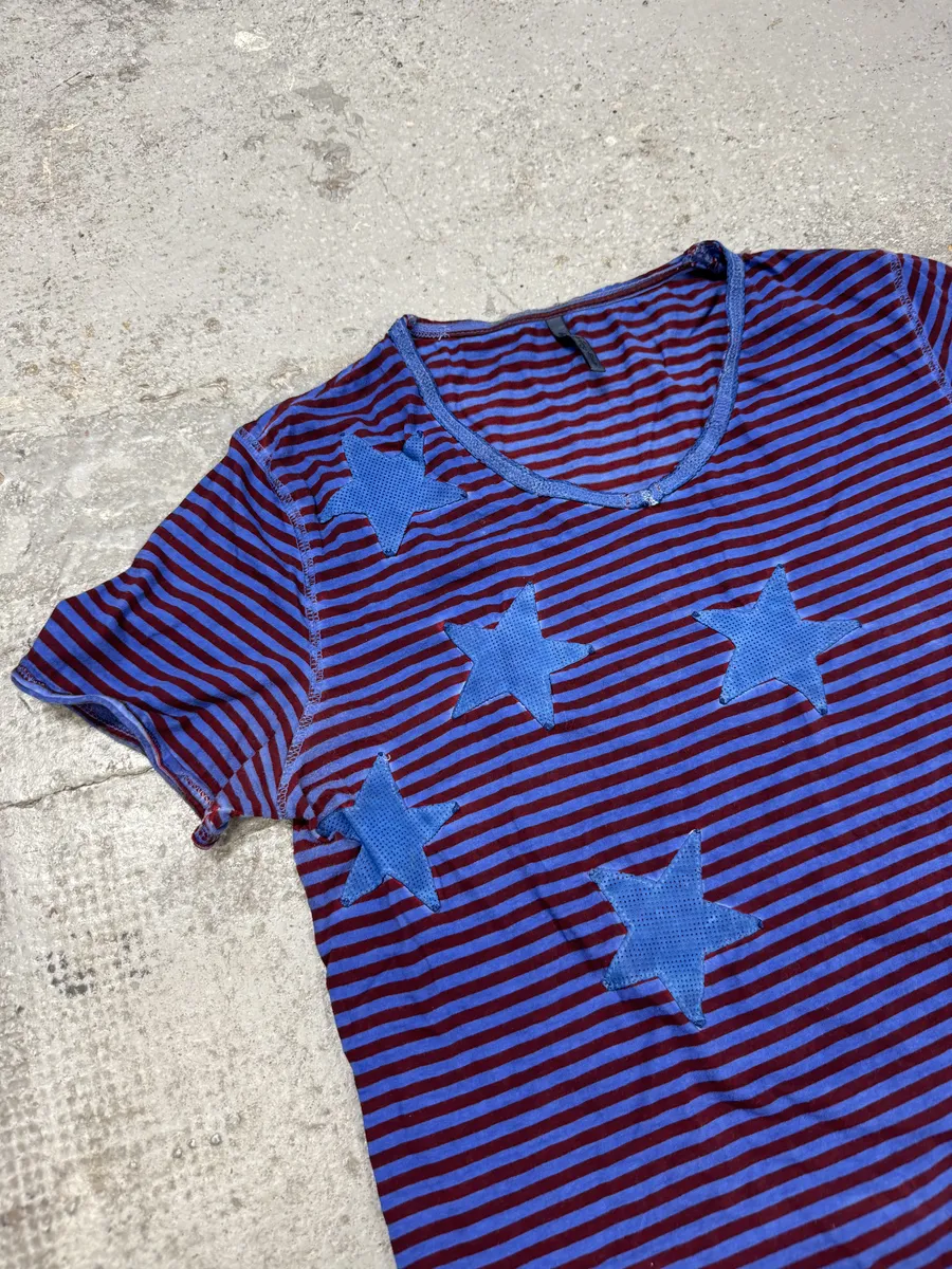WLG by Giorgi Brato Blue & Red Striped Star T-Shirt - Image 10