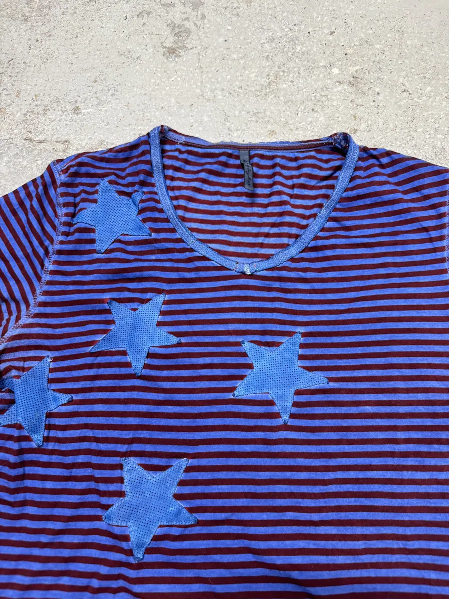 WLG by Giorgi Brato Blue & Red Striped Star T-Shirt - Image 5