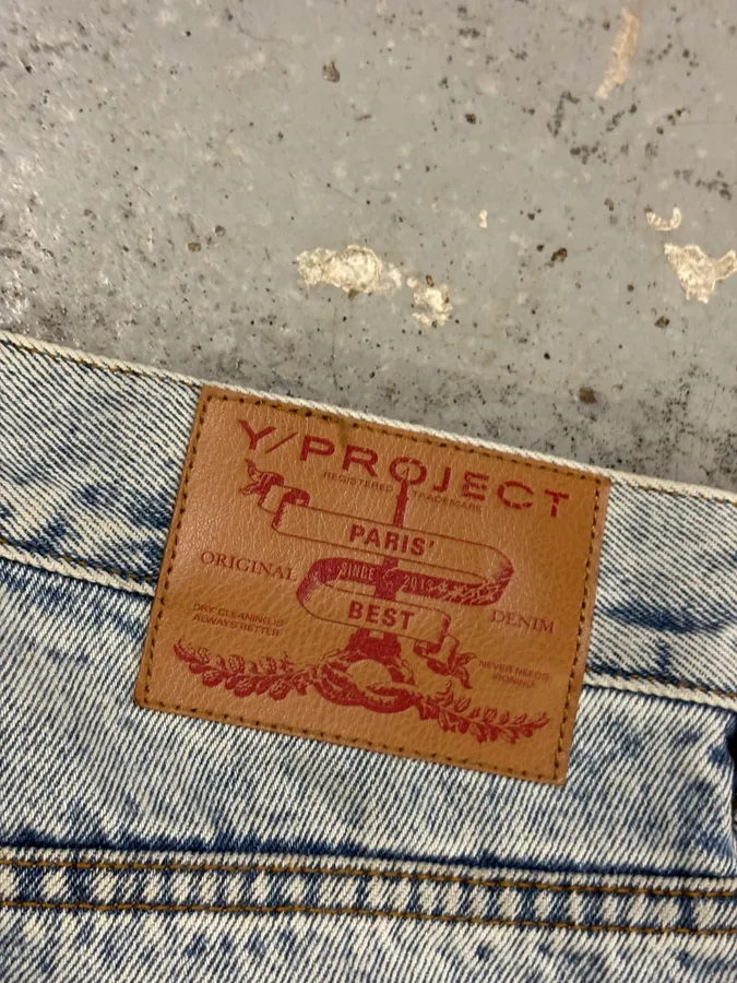 Y/Project Light Blue Denim Embroidered Cowboy Jeans - Image 10