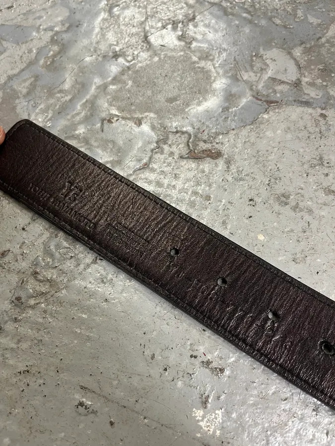 Yohji Yamamoto Khaki Fur Leather Belt - Image 6