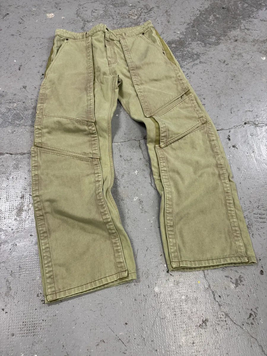 Y/Project Panelled Velcro Relaxed Green Jeans - Image 10
