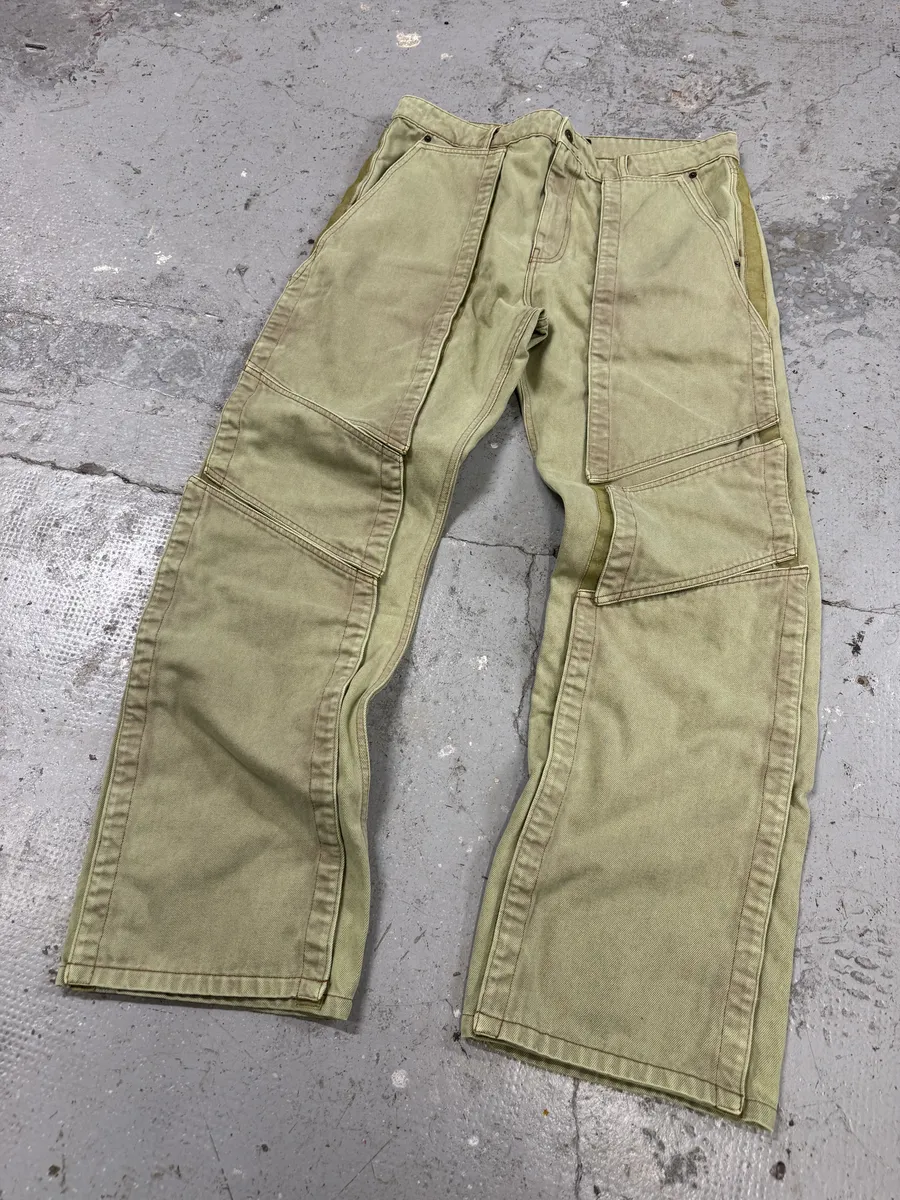 Y/Project Panelled Velcro Relaxed Green Jeans - Image 11