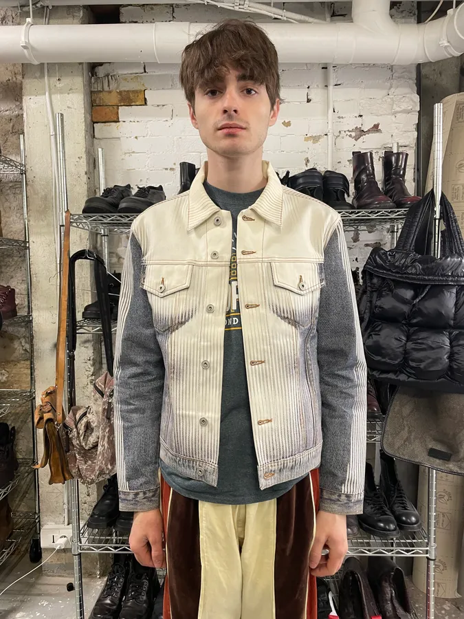 Y/Project x Jean Paul Gaultier Trompe L’Oeil Denim Body Denim Jacket - Image 3