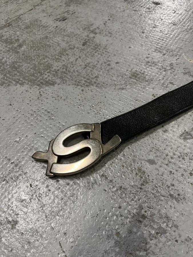 Yves Saint Laurent Black Leather Belt - Image 5