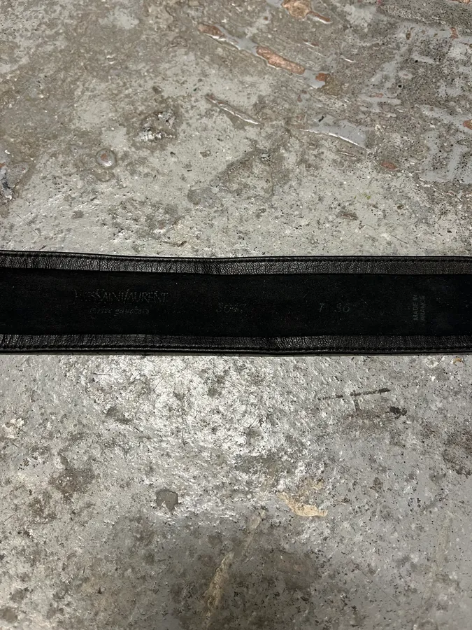 Yves Saint Laurent Black Leather Premium Buckle Belt - Image 8