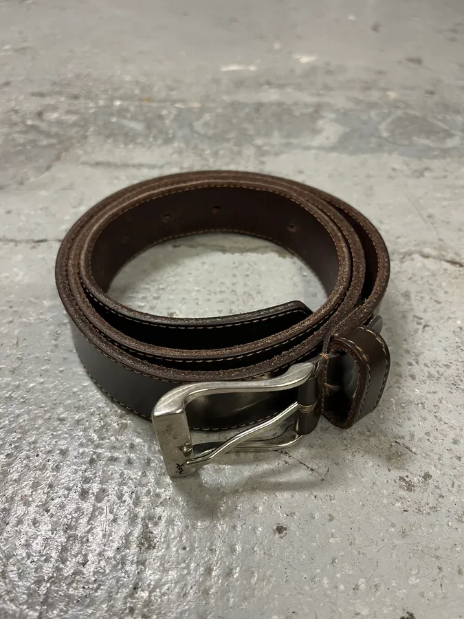 Yves Saint Laurent Brown Leather Belt - Image 7