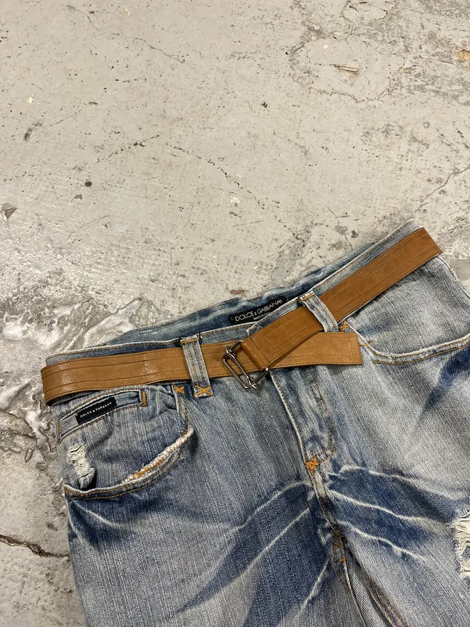 Yves Saint Laurent Casual Beige Leather Belt - Image 3