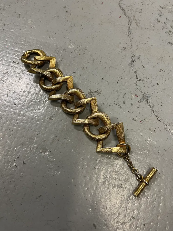 Yves Saint Laurent Gold Metal Link Bracelet - Image 2