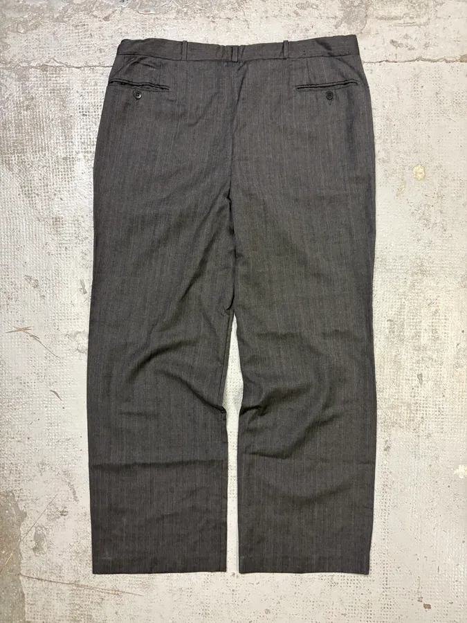 Yves Saint Laurent Grey Wool Suit Pants Wide Leg - Image 6