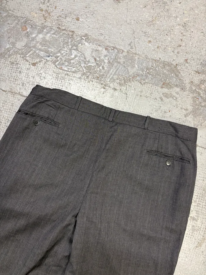 Yves Saint Laurent Grey Wool Suit Pants Wide Leg - Image 7