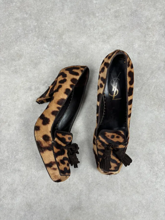 Yves Saint Laurent Leopard Pony Hair Heels - Image 10