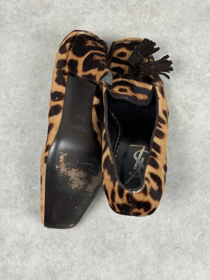 Yves Saint Laurent Leopard Pony Hair Heels - Image 13