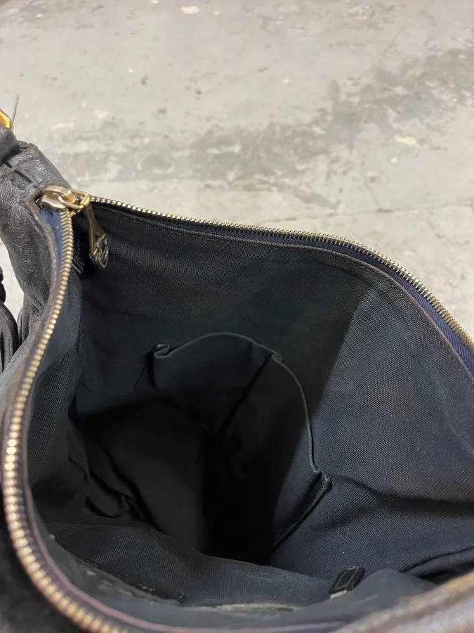 Yves Saint Laurent Metallic Blue Eroded Bag - Image 11