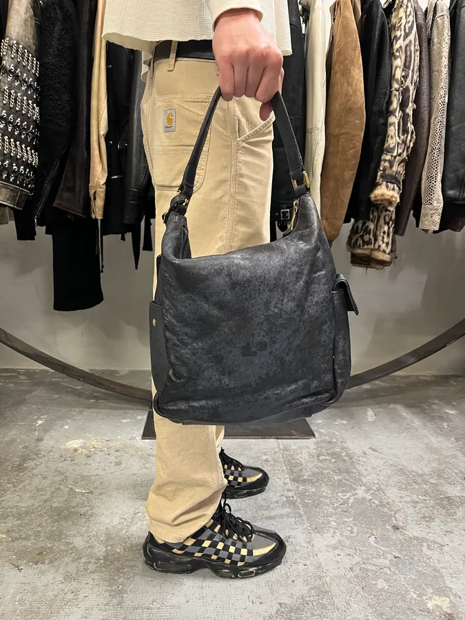 Yves Saint Laurent Metallic Blue Eroded Bag - Image 2