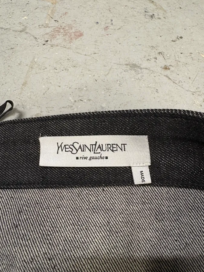 Yves Saint Laurent Raw Grey Denim Jeans - Image 9
