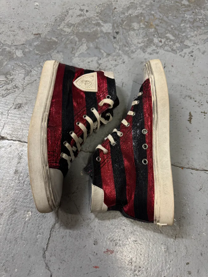 Yves Saint Laurent Red Bedford High Shoes - Image 3