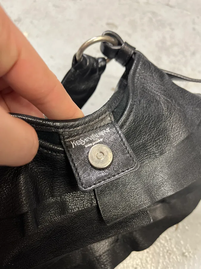 Yves Saint Laurent Saint Tropez Black Leather Handle Bag - Image 9