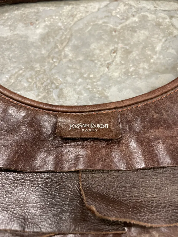 Yves Saint Laurent Saint Tropez Brown Leather Handbag - Image 6
